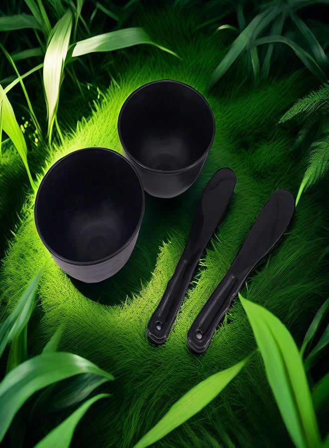 BFLCTTBD 2 Pairs Face Mask Mixing Set Rubber Facial Mixing Bowl And Spatula Skin Care Mixing Tools Esthetician Mixing Bowl Set Black - Image 3